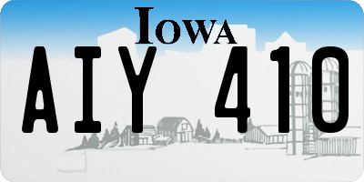 IA license plate AIY410