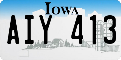 IA license plate AIY413
