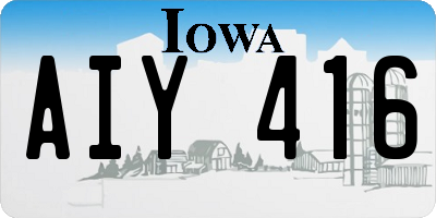 IA license plate AIY416
