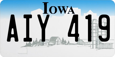 IA license plate AIY419