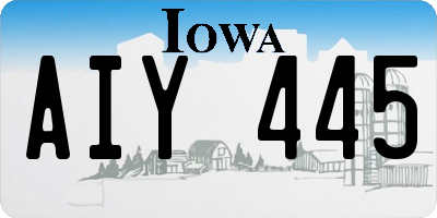 IA license plate AIY445