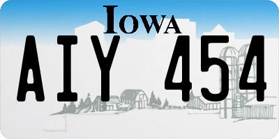 IA license plate AIY454