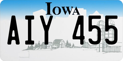 IA license plate AIY455