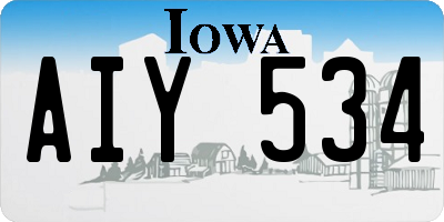 IA license plate AIY534