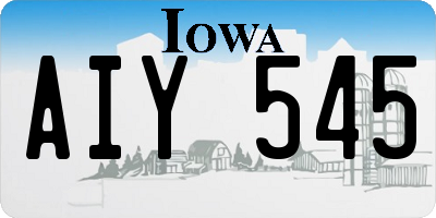 IA license plate AIY545