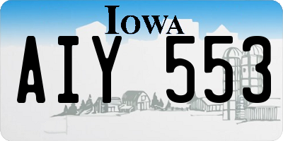 IA license plate AIY553