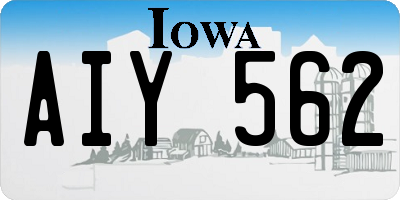 IA license plate AIY562