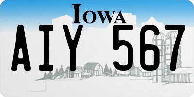 IA license plate AIY567