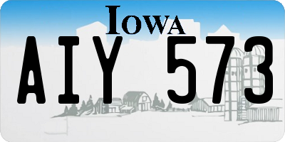 IA license plate AIY573