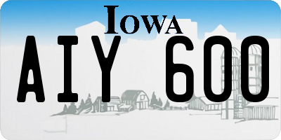 IA license plate AIY600