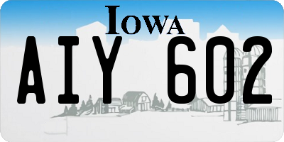 IA license plate AIY602