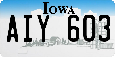 IA license plate AIY603