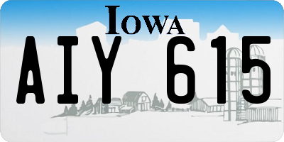 IA license plate AIY615