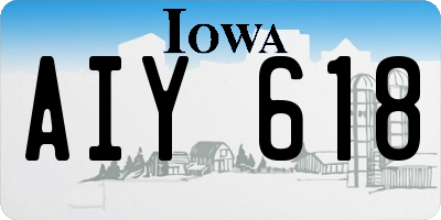 IA license plate AIY618