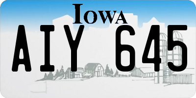 IA license plate AIY645