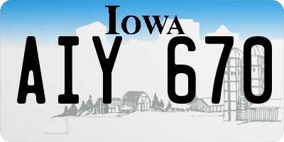 IA license plate AIY670