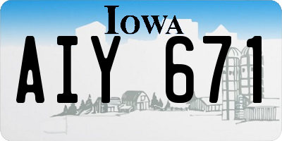 IA license plate AIY671