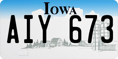IA license plate AIY673