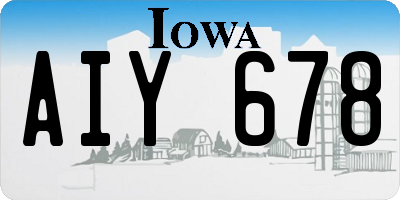 IA license plate AIY678