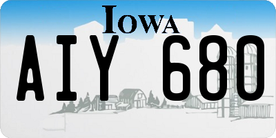 IA license plate AIY680
