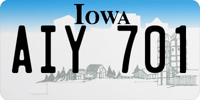 IA license plate AIY701