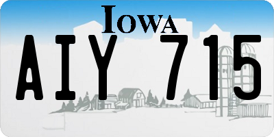 IA license plate AIY715