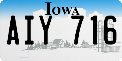 IA license plate AIY716