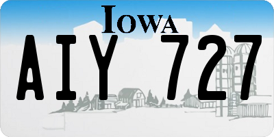IA license plate AIY727