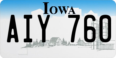 IA license plate AIY760