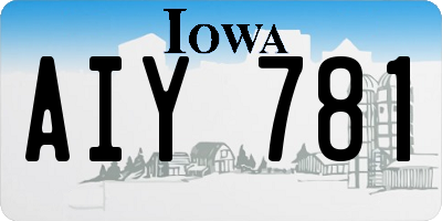 IA license plate AIY781
