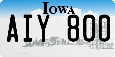 IA license plate AIY800