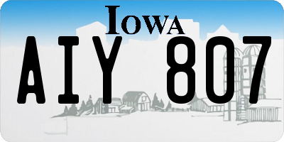 IA license plate AIY807