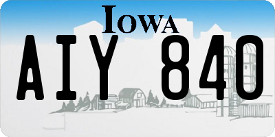 IA license plate AIY840