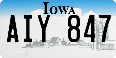 IA license plate AIY847