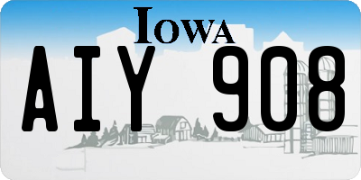 IA license plate AIY908