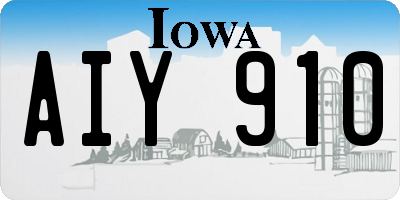 IA license plate AIY910