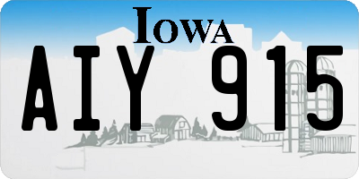 IA license plate AIY915