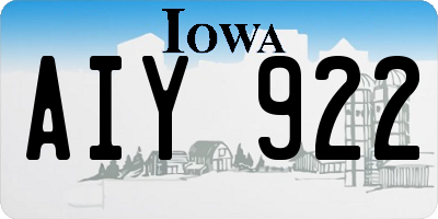IA license plate AIY922