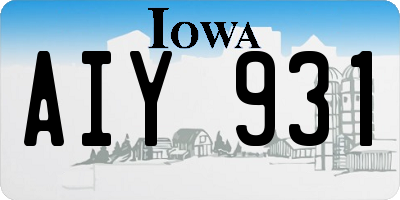 IA license plate AIY931