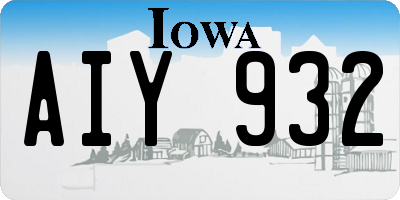 IA license plate AIY932