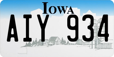 IA license plate AIY934