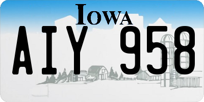 IA license plate AIY958