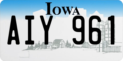 IA license plate AIY961