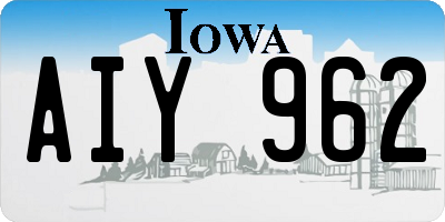 IA license plate AIY962