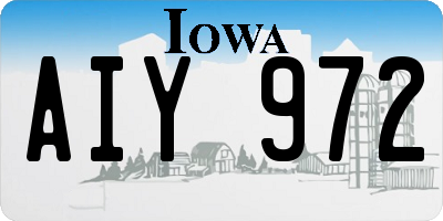 IA license plate AIY972
