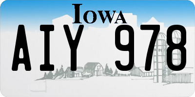 IA license plate AIY978