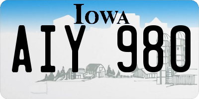 IA license plate AIY980