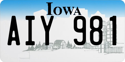 IA license plate AIY981