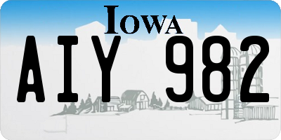 IA license plate AIY982