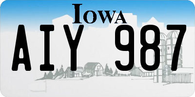 IA license plate AIY987